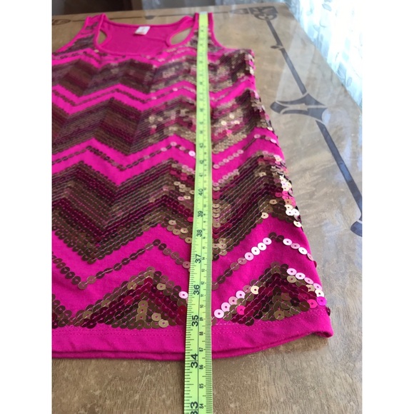 NFS - Cute Fuchsia Sequined Chevron Racerback Tank๐ EUC - Picture 2 of 6